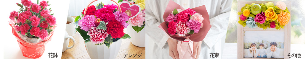 母の日に贈る　花鉢　アレンジ　花束　プリザーブドフラワー