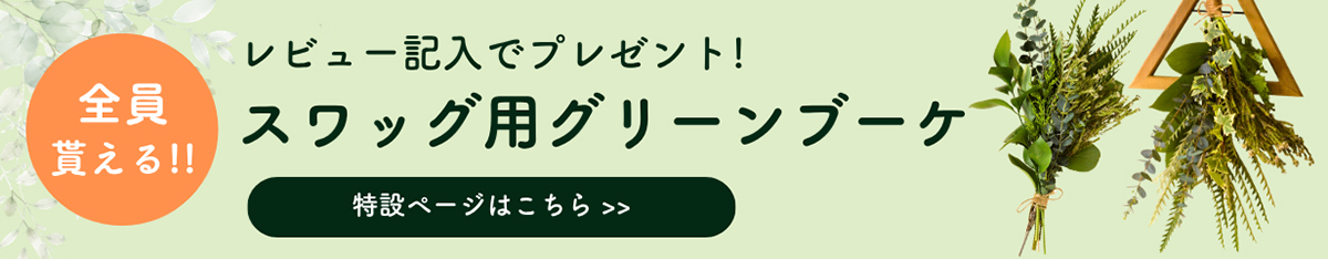 レビュー記入でグリーンブーケプレゼント