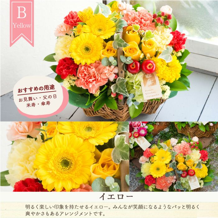 ガーベラバスケット 誕生日 アレンジメント プレゼント FKAA | Flower