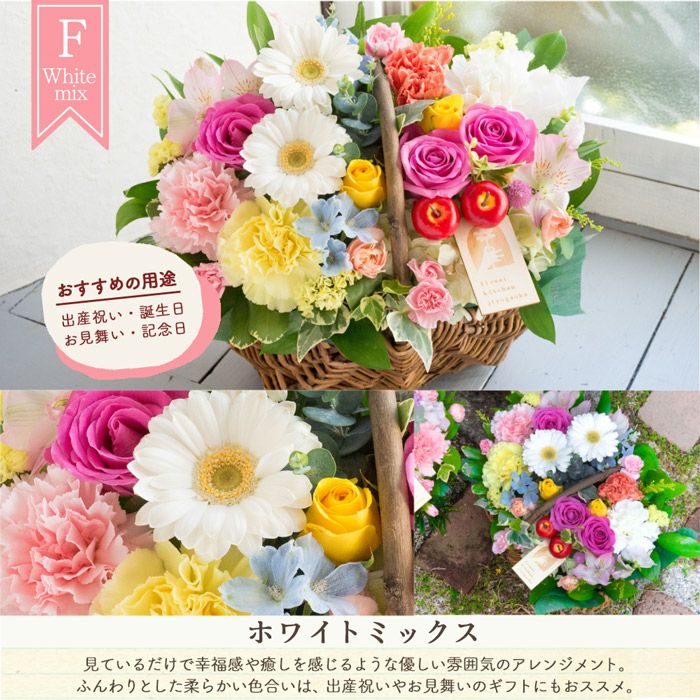 ガーベラバスケット 誕生日 アレンジメント プレゼント FKAA | Flower
