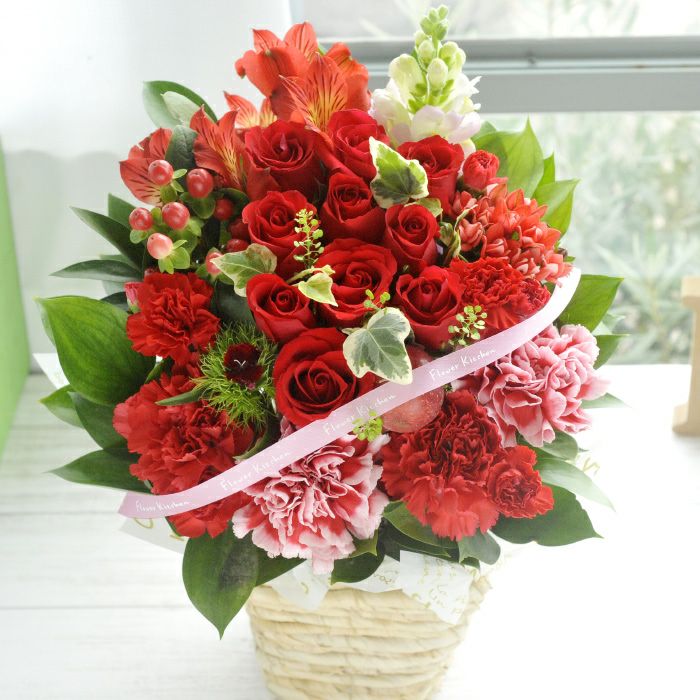 10本バラアレンジ・バラミックス花束 誕生日 プレゼント FKAA | Flower