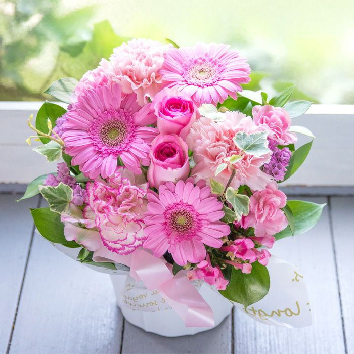 ピック付き季節のおまかせアレンジ 誕生日 アレンジメント プレゼント