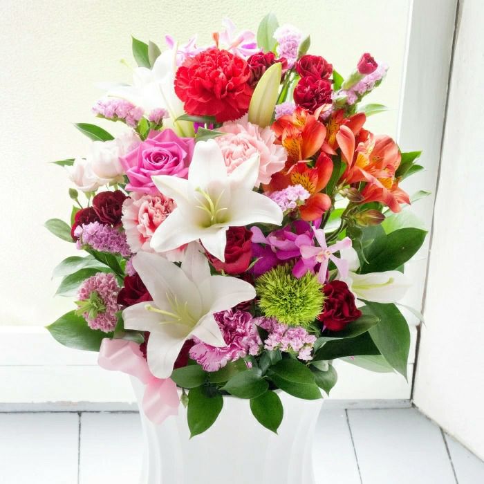 旬のおまかせ祝花 Lサイズ 花束 アレンジメント 生花 FKAA | Flower