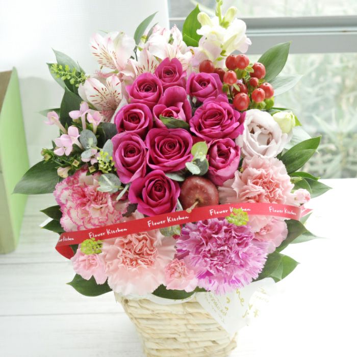 10本バラアレンジ 誕生日 プレゼント