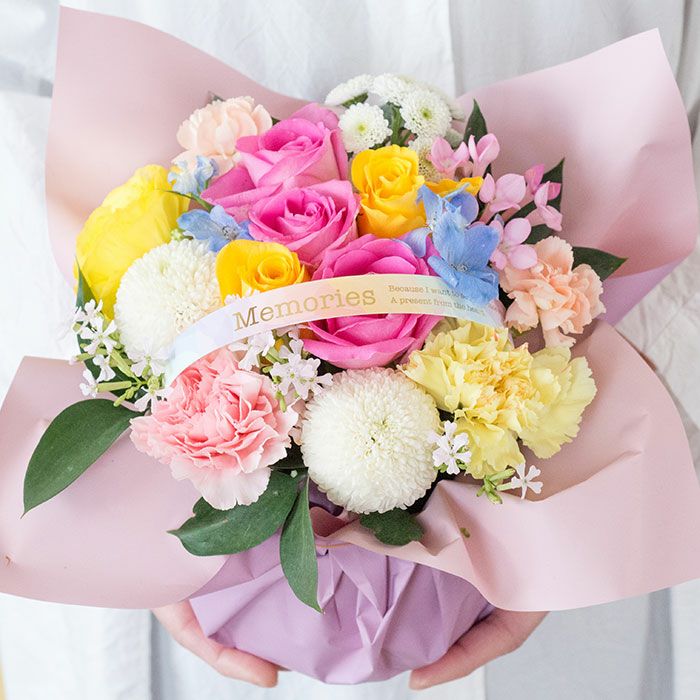 バラのペットお供えアレンジ お悔やみ アレンジメント