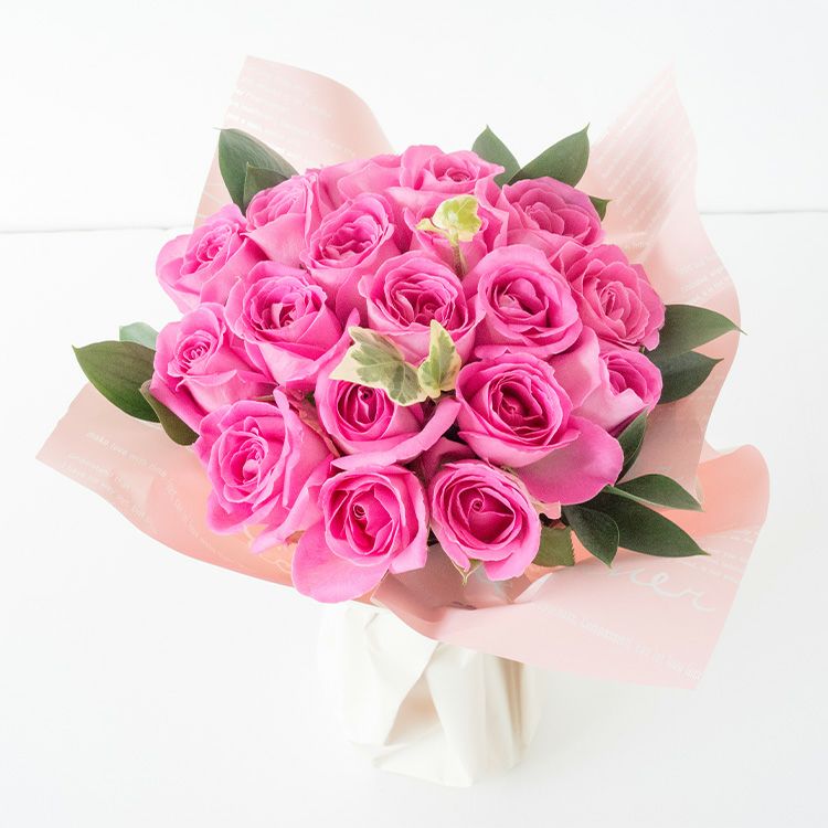 18本バラのスタンディングブーケ そのまま飾れる花束 誕生日・結婚記念