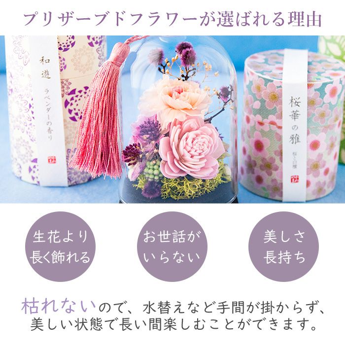お線香とプリザ お供えプリザーブドフラワー『美鈴』+『和遊』ローソク