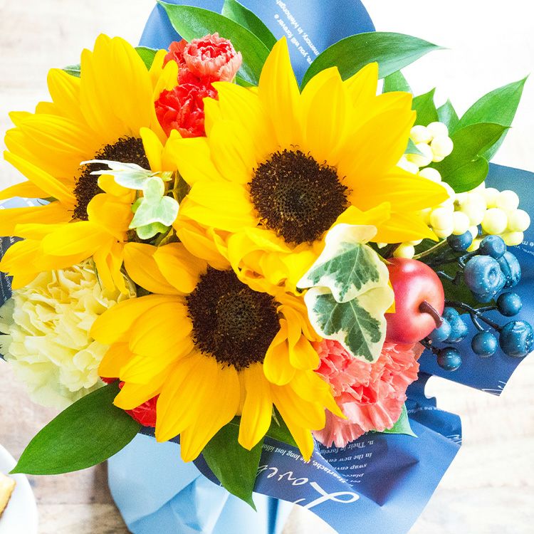 父の日限定ギフト ひまわりスタンディングブーケ そのまま飾れる花束