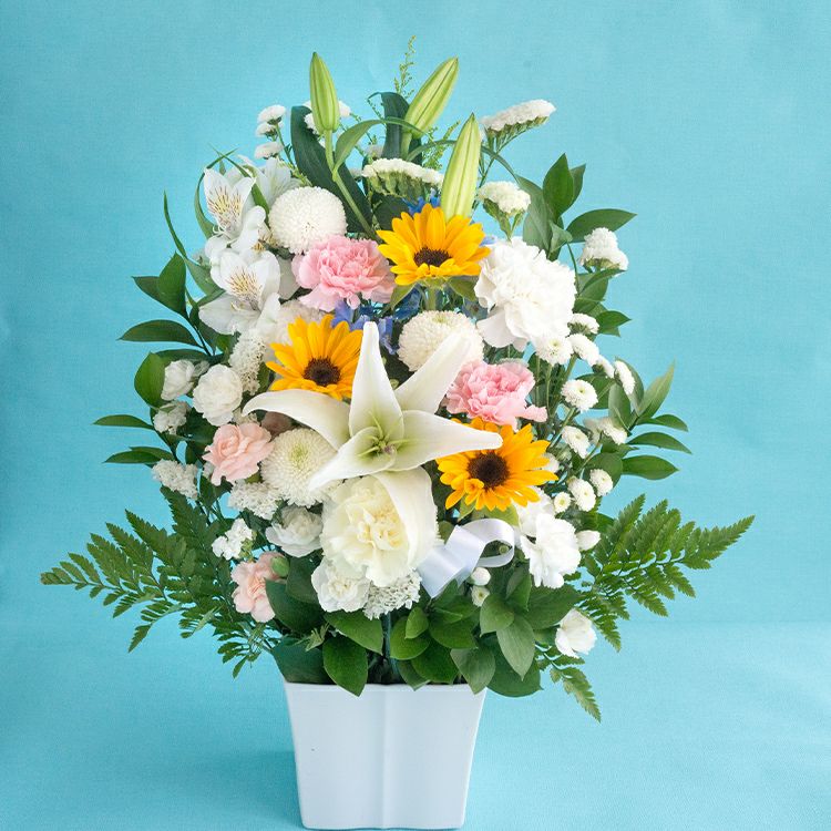 ひまわりのお供え花 清香アレンジ お悔やみ アレンジメント