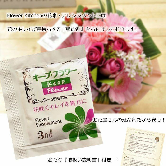 ロゼットアレンジ「ピンクイエロー」+チェルシーガーデンティー 化粧