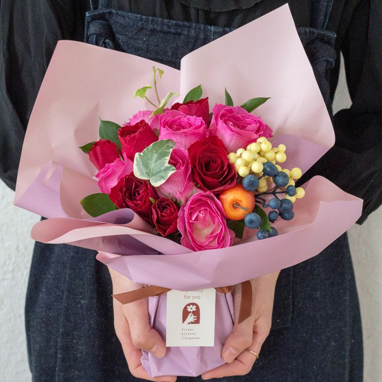 12本バラのハグブーケ 誕生日 花束 プレゼント