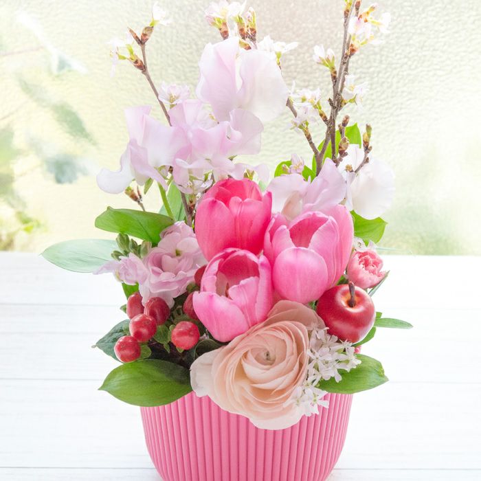 桜アレンジ 誕生日 アレンジメント プレゼント
