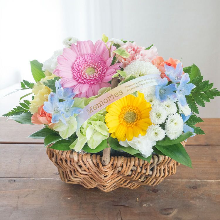 ペットのお供えバスケット お悔やみ アレンジメント