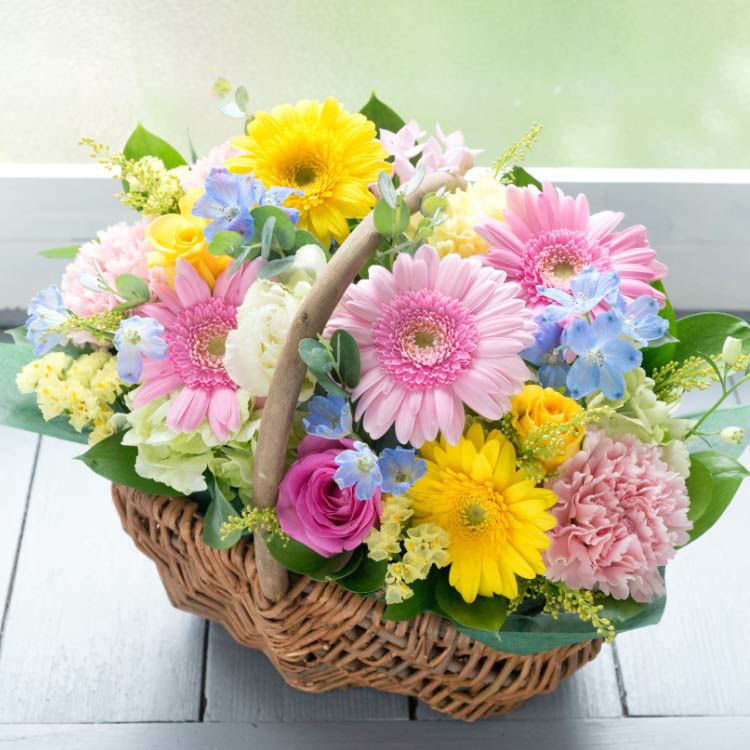 カントリーバスケット 誕生日 アレンジメント プレゼント FKAA