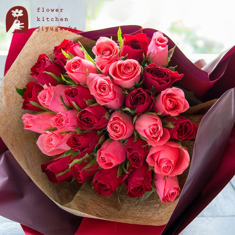 30本バラの花束 クリスマスラッピング 誕生日 プレゼント