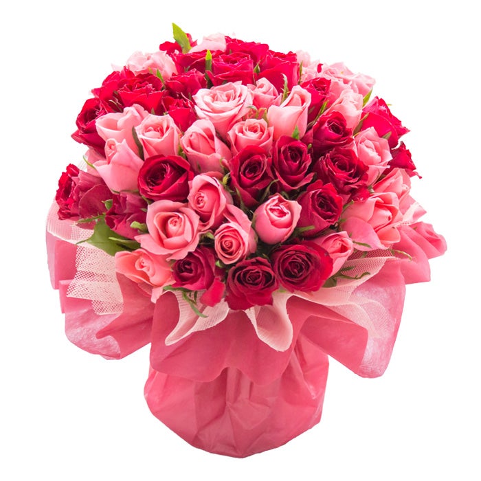50本バラスタンドブーケ 誕生日 花束 プレゼント FKAA | Flower